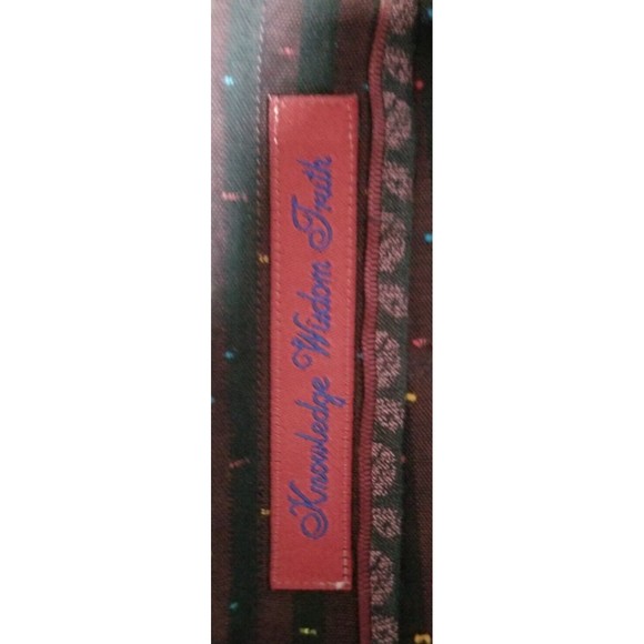 Robert Graham Button Up Long Sleeve Shirt Red Knowledge Wisdom Faith Men Sz XL - Picture 8 of 9